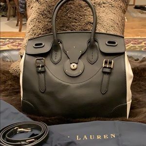 NWT - Ralph Lauren - Black and White - Leather Bag